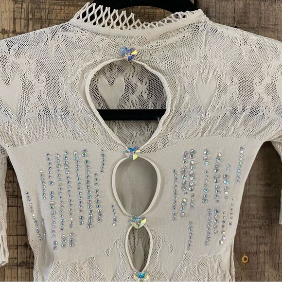 Poster Girl Yemaya Dress Shapewear Fringe Dress Oyster fishnet mini Revolve - Picture 8 of 12